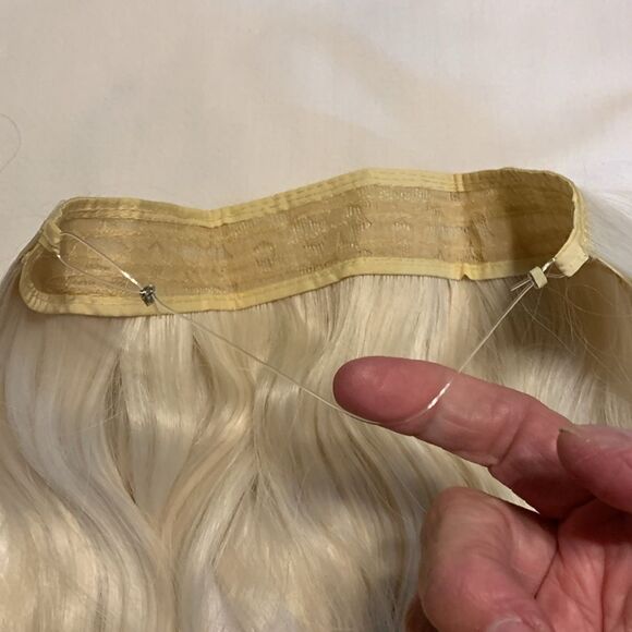 Blonde hair extension with invisible band 22 inch 5.3 ounce no clips - Picture 7 of 12
